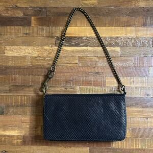 Fiorentini + Baker Leather Wallet Purse – Crosshatch Texture – Brass Chain FIRM